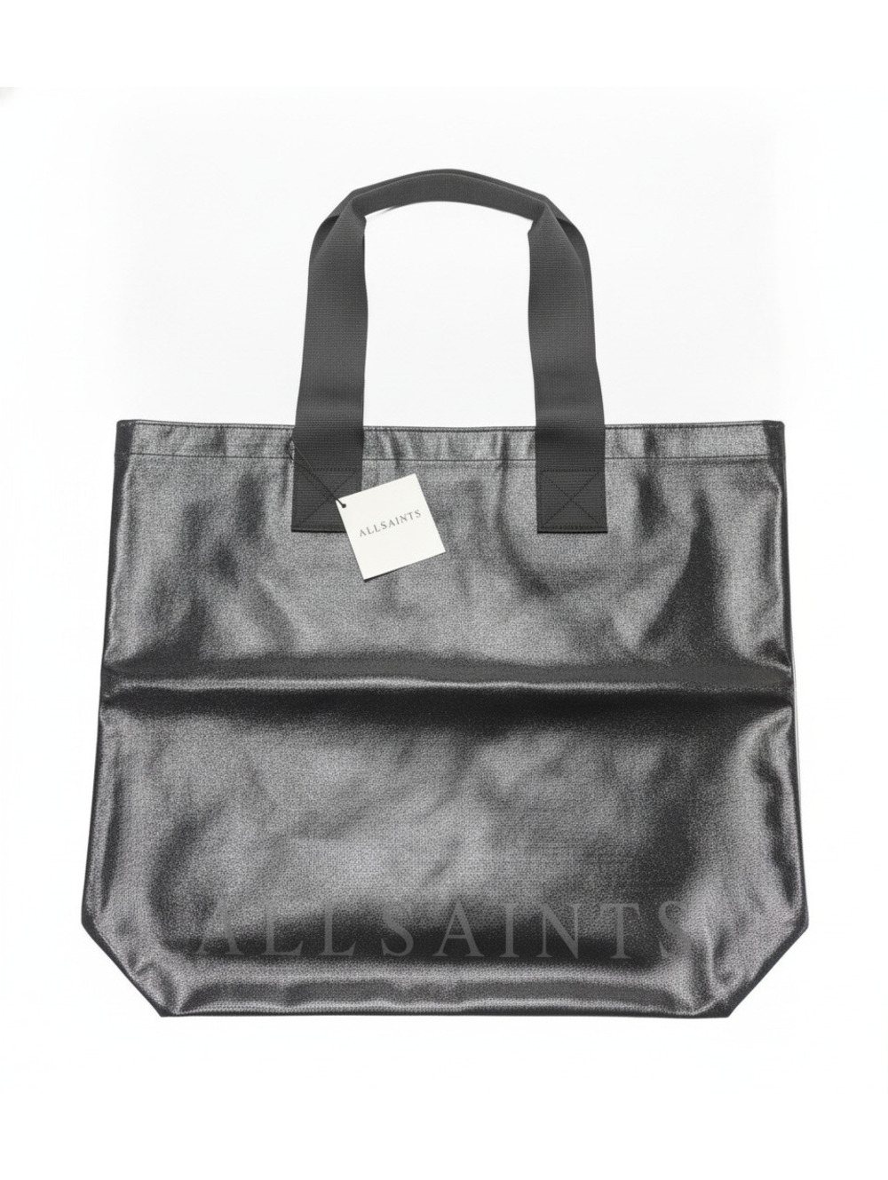 AllSaints Black Tote Bag Luxury Logo Printed Carry-All Fashion Accessory Gift